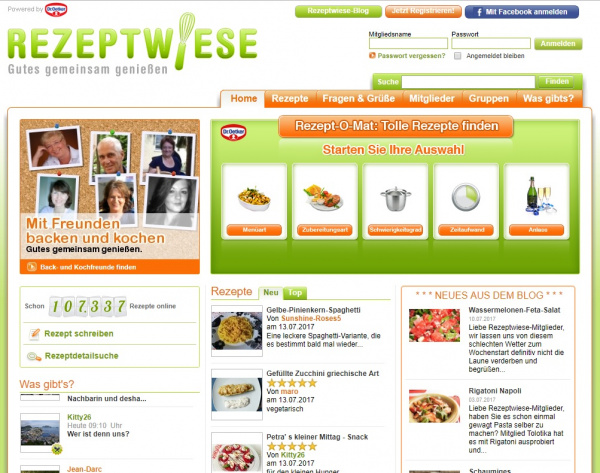 Content Marketing Beispiel Rezeptwiese