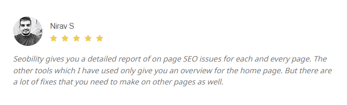 Nirav S - Seobility gives you a detailed report of on page SEO issues for each and every page.