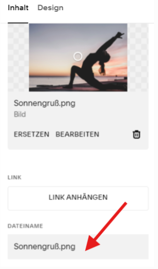 Dateiname in Squarespace ändern