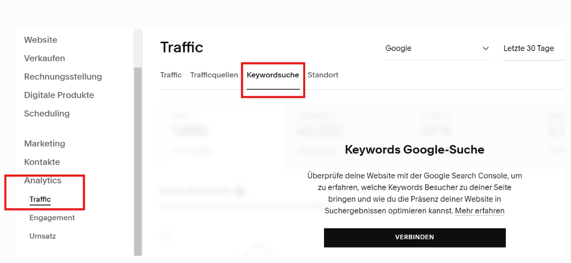 Search Console ist verbunden