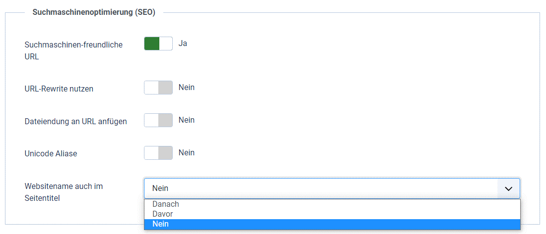 Suchmaschinen-freundliche URLs aktivieren