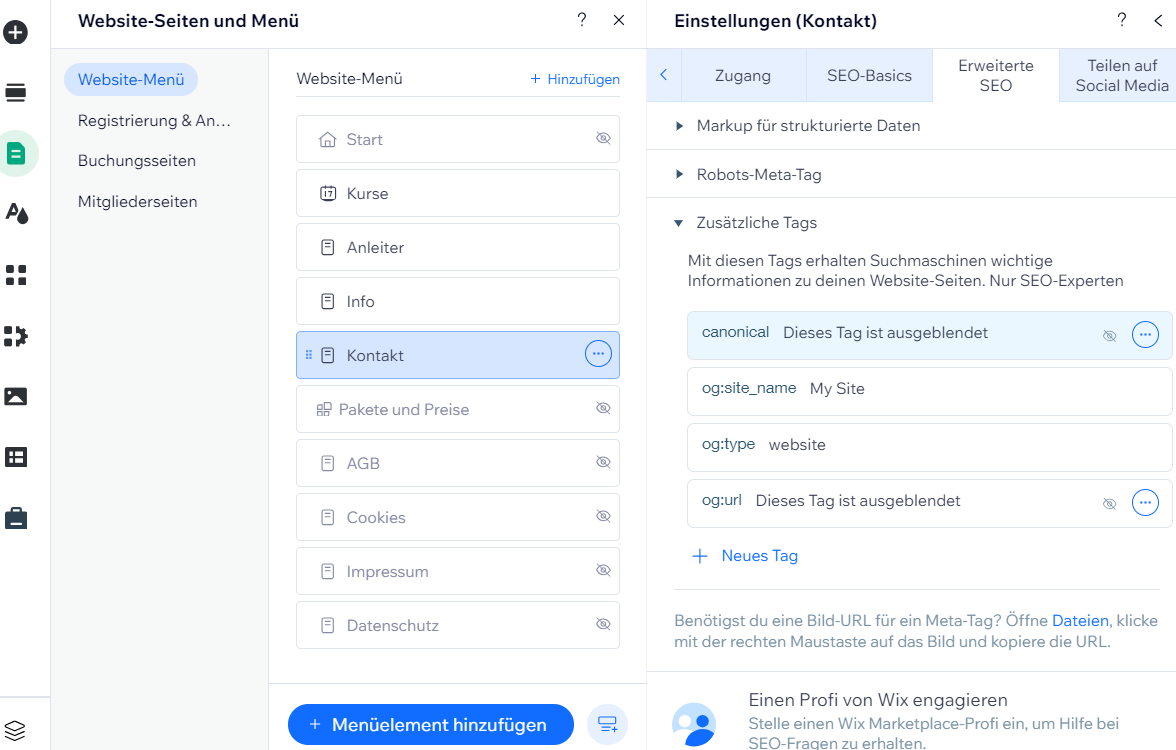 Steuerung der Indexierung (Robots Meta Tag)